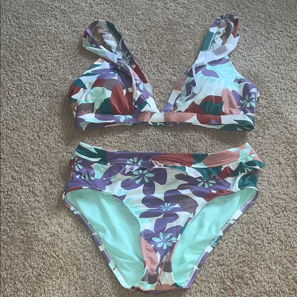 Time and Tru Other - Time and Tru Mint Green Bikini Bottom floral bikini size large/medium swim wear